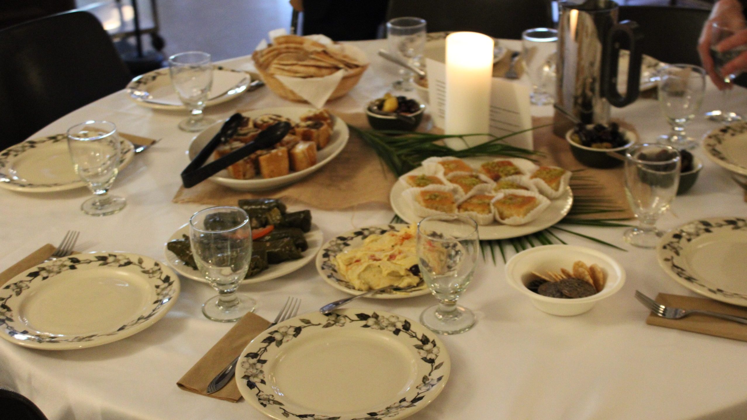 Food laid out on table