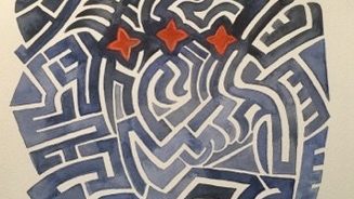 Tayamnicankahu (Orions Belt) - Two Bulls painting