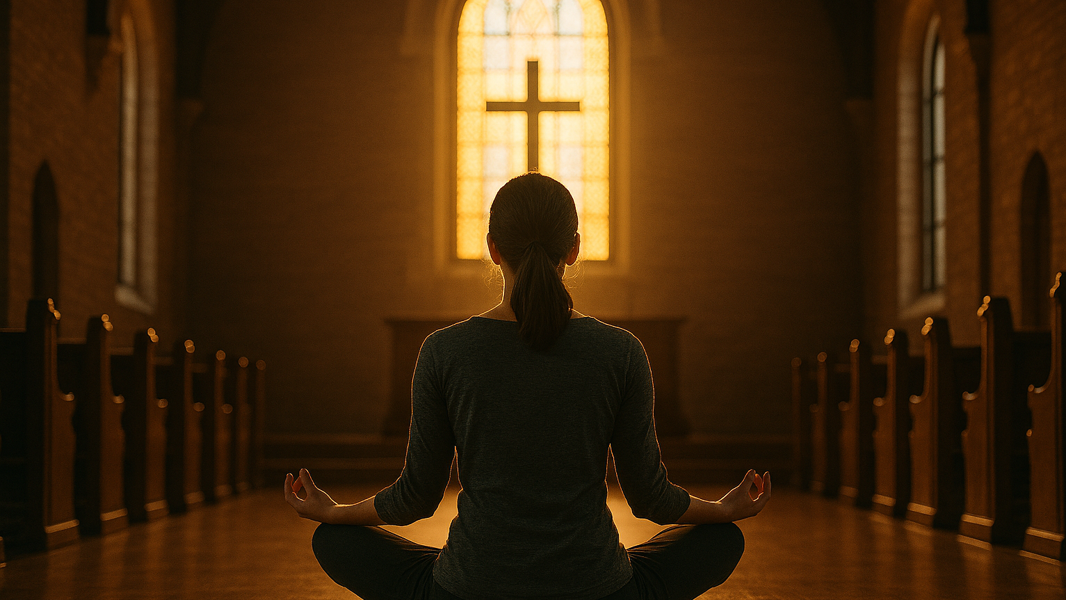 Meditation in church AI generated image generated