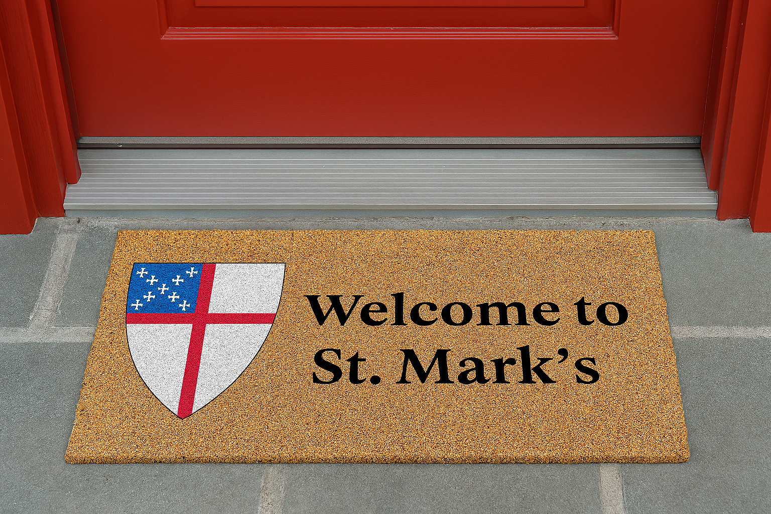St Mark's realistic welcome mat